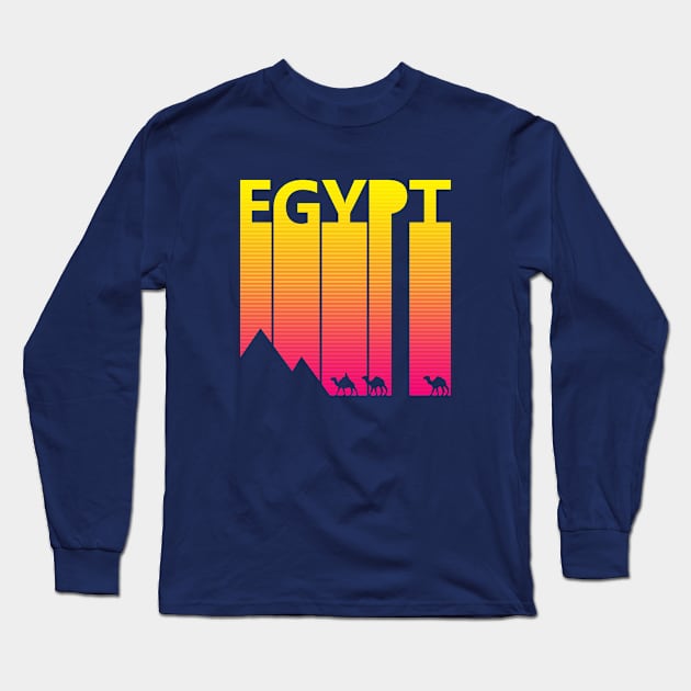 Retro 1980s Egypt Souvenir Gift Long Sleeve T-Shirt by GWENT